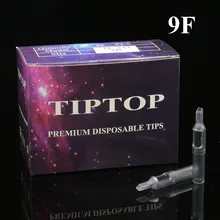 100 шт. серый пластик 9FT татуировки Советы 9 плоский Размер одноразовые стерильные Ассорти татуировки Советы Трубы для боди-арт