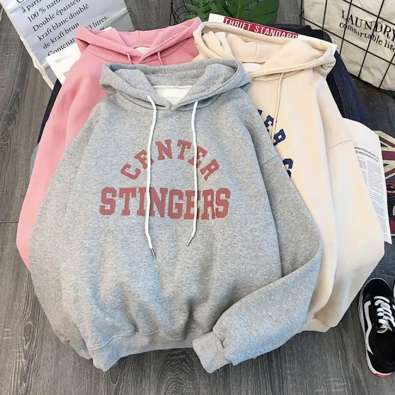  Zuolunouba Winter Thick Section Women's Clothing Print Letter Harajuku Women Hoody Sweatshirt Fashi
