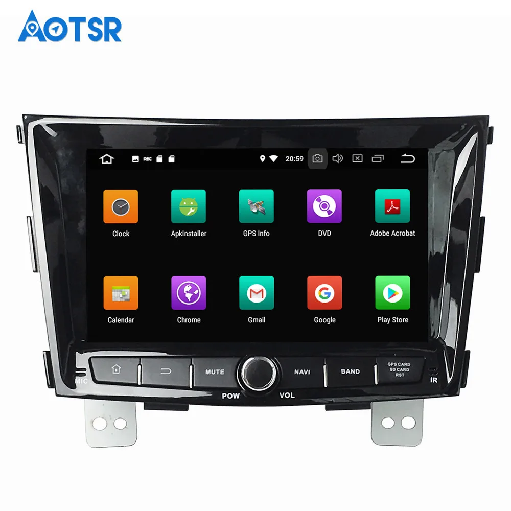 Cheap Car Multimedia Stereo Radio Audio DVD Player Android 8.0 GPS Navigation For Ssang yong tivolan 2014 Head unit Tape recorder WIFI 8