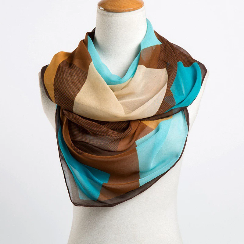 

Chiffon scarves price female printed geometric shawls elegant comfortable&breathe long scarf promotion hijab girls scarf