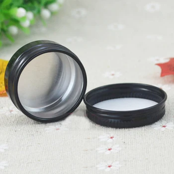

100PCS 10g/ml Empty black Aluminum Jars Refillable Cosmetic Bottle Ointment Cream Sample Packaging Containers Screw Cap