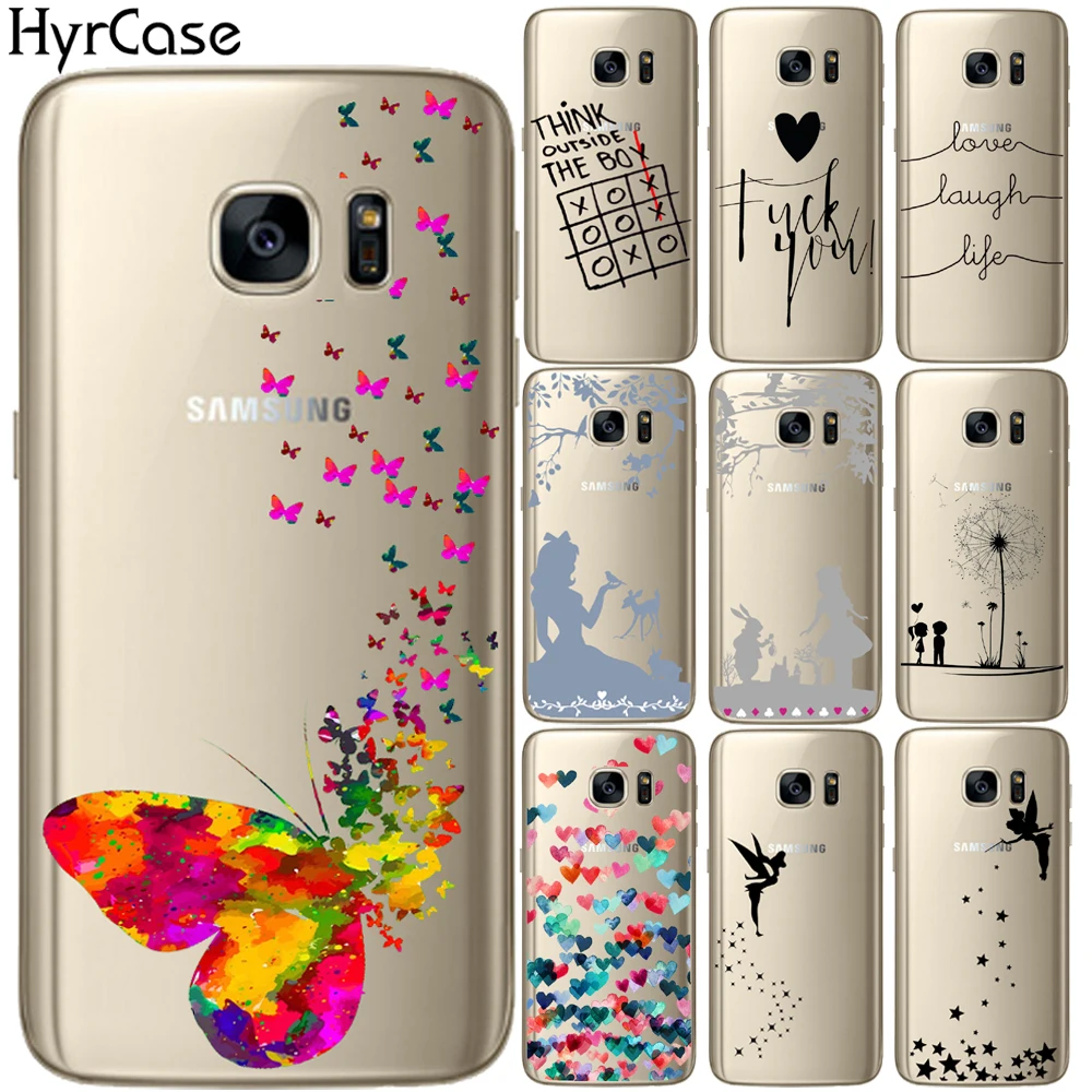 

Butterfly Tinker Bell Love Laugh Life Soft TPU Silicone Phone Back Case Cover For Samsung Galaxy S5 Mini S6 S7 Edge S8 S9 Plus