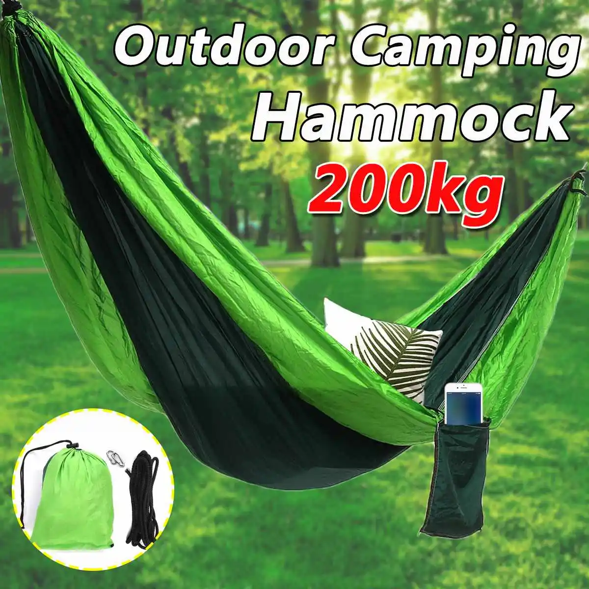 

Outdoor Hammock Single Double Hanging Chair Camping Travel Portable Hammock Bed Swing Chair Home Garden Furniture