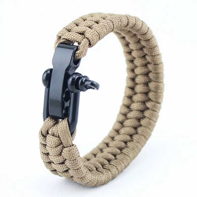 سوار النجاة في الهواء الطلق التخييم الطوارئ بقاء سوار Paracord المنقذة للحياة والعتاد المعصم حبل مضفر Paracord