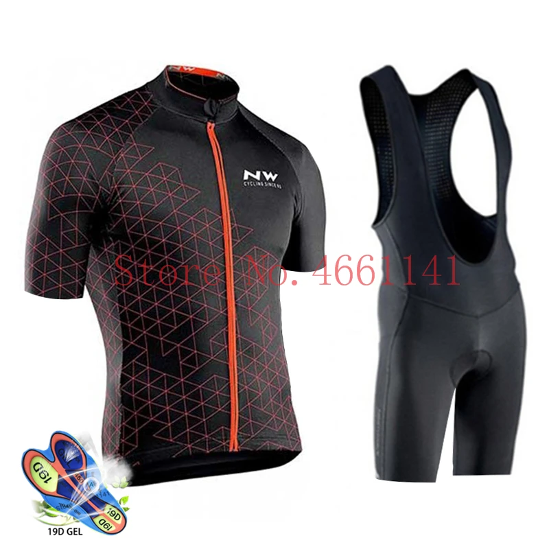 Conjunto de Jersey de Ciclismo para hombre 2019 Pro equipo Nw transpirable Ropa de Ciclismo de bicicleta de montaña