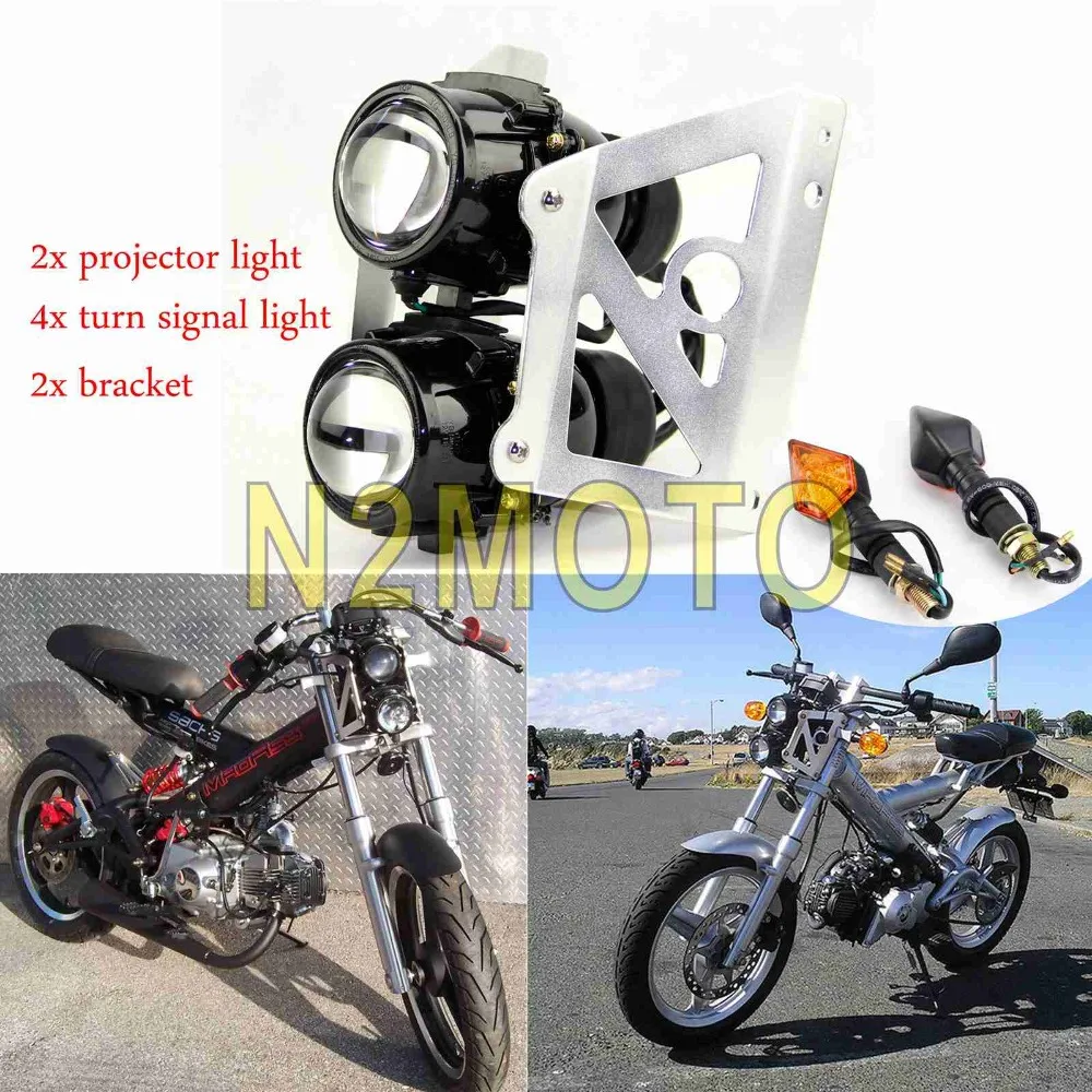 

Motorcycle Headlight Projector Spot light Streetfighter Mount Bracket with Signal Light for XR230 XR250 CRF150 CRF250