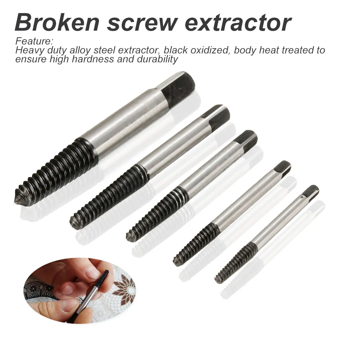 5Pcs Screw Extractor Center Drill Bits Guide Set Broken Damaged Bolt