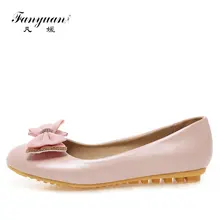 Fanyuan/Лоферы для женщин дамские туфли на плоской подошве сладкий лук-узел Для женщин S медсестра Обувь Повседневное Slip-On Soft TPR женская обувь для работы mocasines Mujer