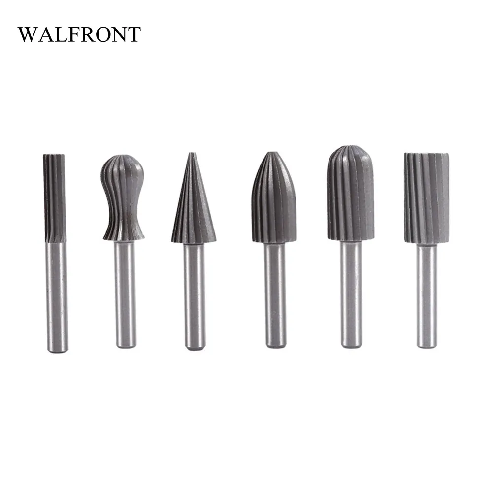 Buy WALFRONT 6pcs/Set Routing HSS Wood Rotary Carving Tools Woodworking