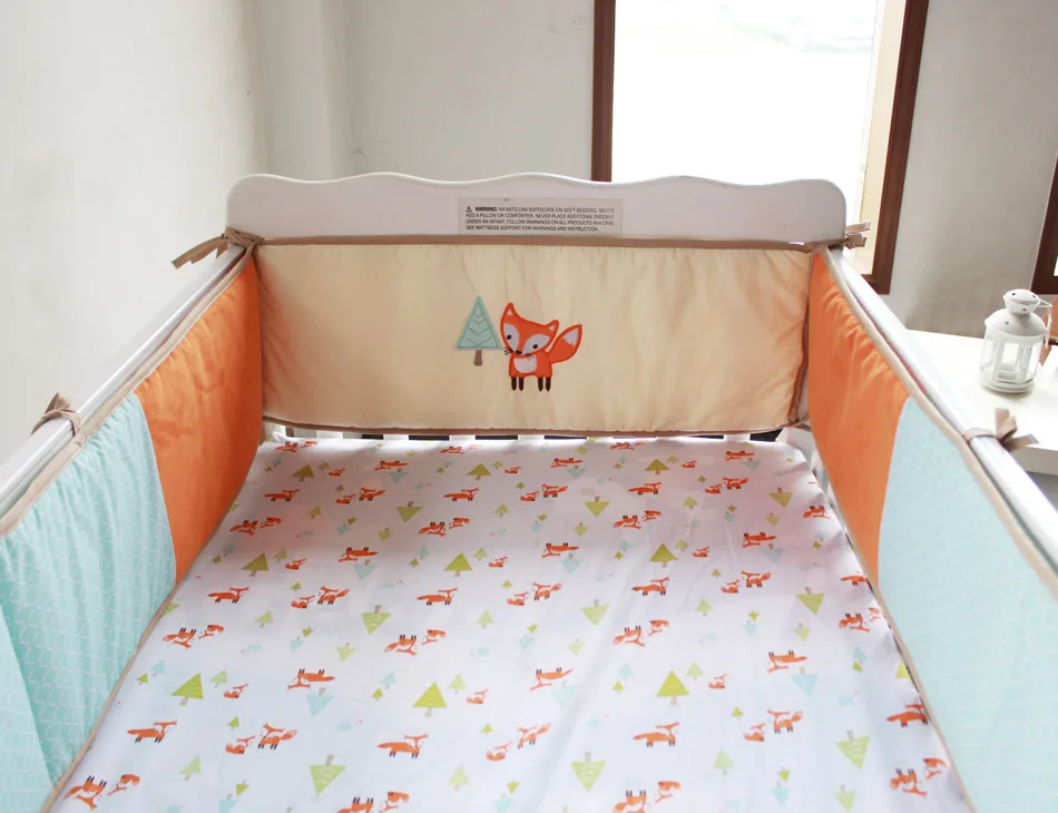  8 Pc Crib Infant Room Kids Baby Bedroom Set Nursery Bedding Brown Sport Animal Cot bedding set for  - 32819378977