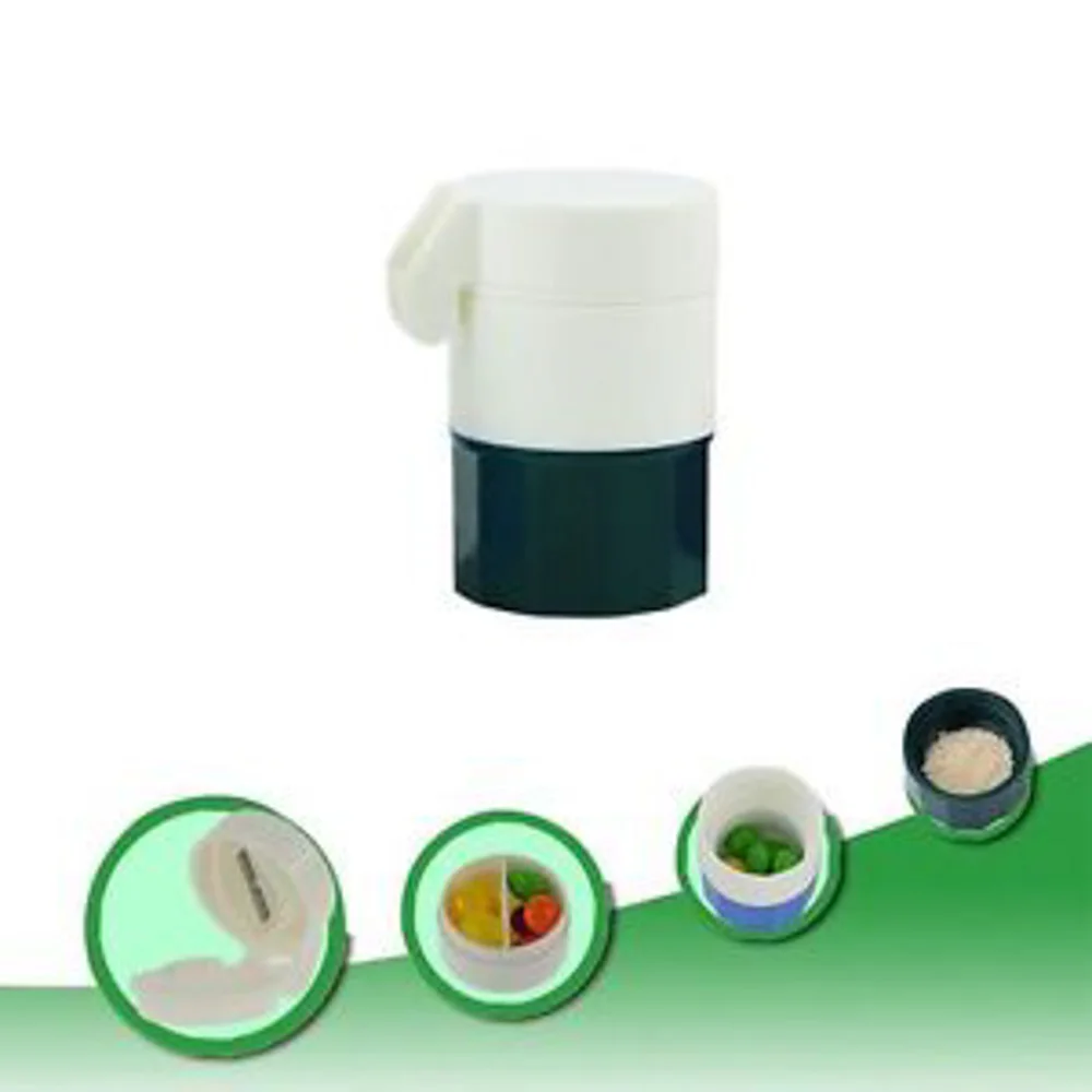 4 in 1 Portable Layer Powder Tablet Grinder Pill Cutter Medicine Splitter Box Storage Crusher | Дом и сад