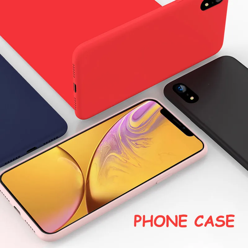 

For iPhone X 7 & 8 Plus Case Liquid Silicone Gel Rubber Case Soft Microfiber Cloth Lining Cushion For iPhone XS MAX XR 6 Plus