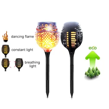 

1 pcs Solar 96LEDs Lawn Dancing flame Torch Lights radar 3 working mode Tiki LE Landscape Garden Lamp