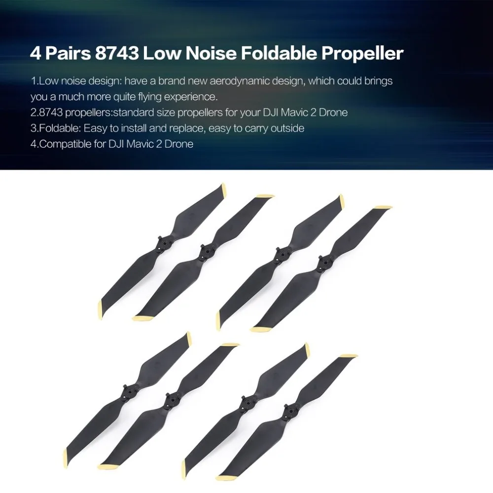 

4 Pairs 8 Pairs 8743 Low Noise Propeller CW CCW Props Blade Spare Part for DJI Mavic 2 Drone Quadcopter Spare Parts Accessories