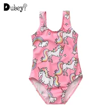 Купальник с единорогами для девочек от 2 до 6 лет, Цельный купальник для маленьких девочек, одежда для отдыха, серфинга, сыпь, купальный костюм
