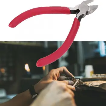 

Red Professional Handle Jewelry Spring Loaded Side Cutting Diagonal Pliers Jewelry Making Processing Accessory Tool for Jeweler