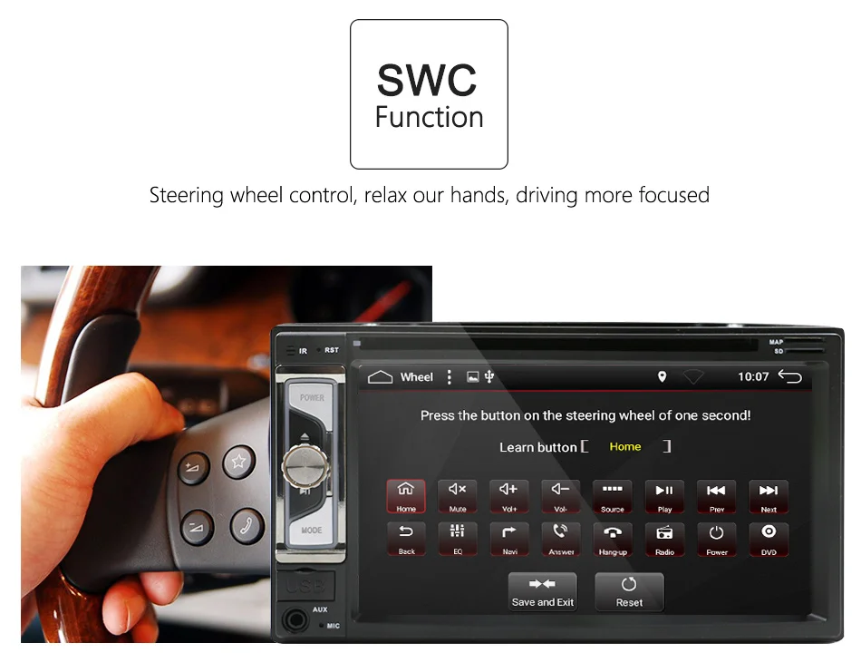 Cheap Eunavi Universal 2 Din Android 8.1 Car DVD Player Radio Stereo System 2din GPS Navigation WiFi Bluetooth Touch Screen 1024*600 9