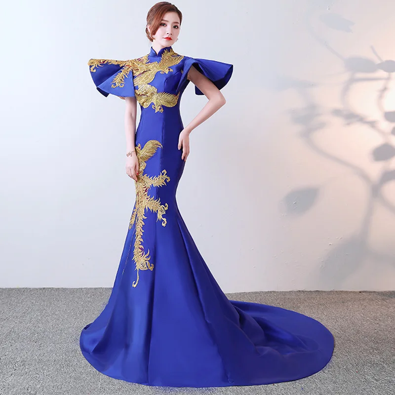 Новинка вечерние чонсам, Восточный стиль, женское макси платье, Модное ...