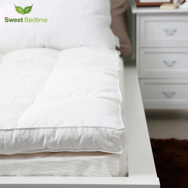 King Double Layer Down Proof Fabric Bed Mattress Topper White Duck King Double Layer Down Proof Fabric Bed Mattress Topper White Duck Tatami Mat Feather