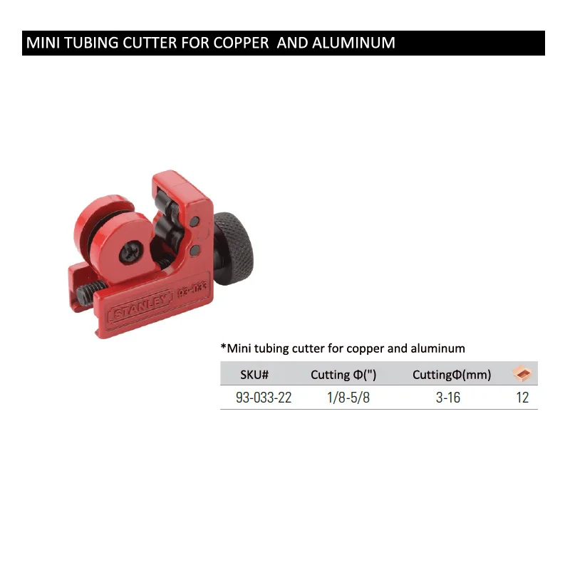 Стэнли маленький медный алюминиевый резаки для труб 3-16 мм резак для труб-5/8 дюймов Мини 1/8 трубки режущие инструменты HSS замена лезвия ломтик