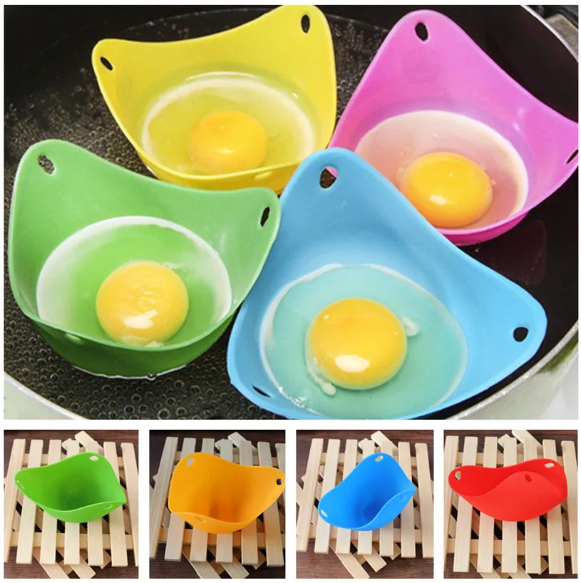 4PCS Portable Silicone Egg Poacher Cook Poach Pods Kitchen Baking Cup