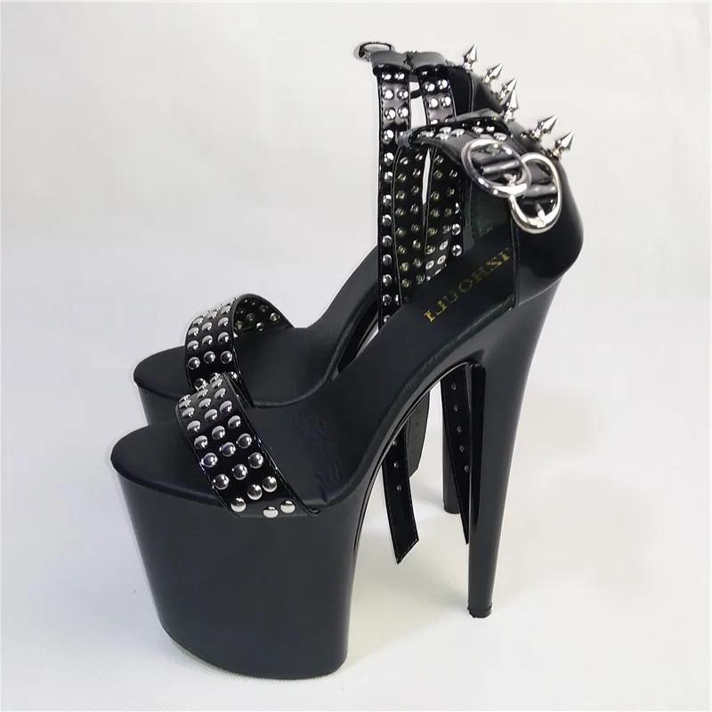 Handsome rivets bag and sandals, 20 cm ultra high heels fine nightclubs colourful shoes with Dance Shoes