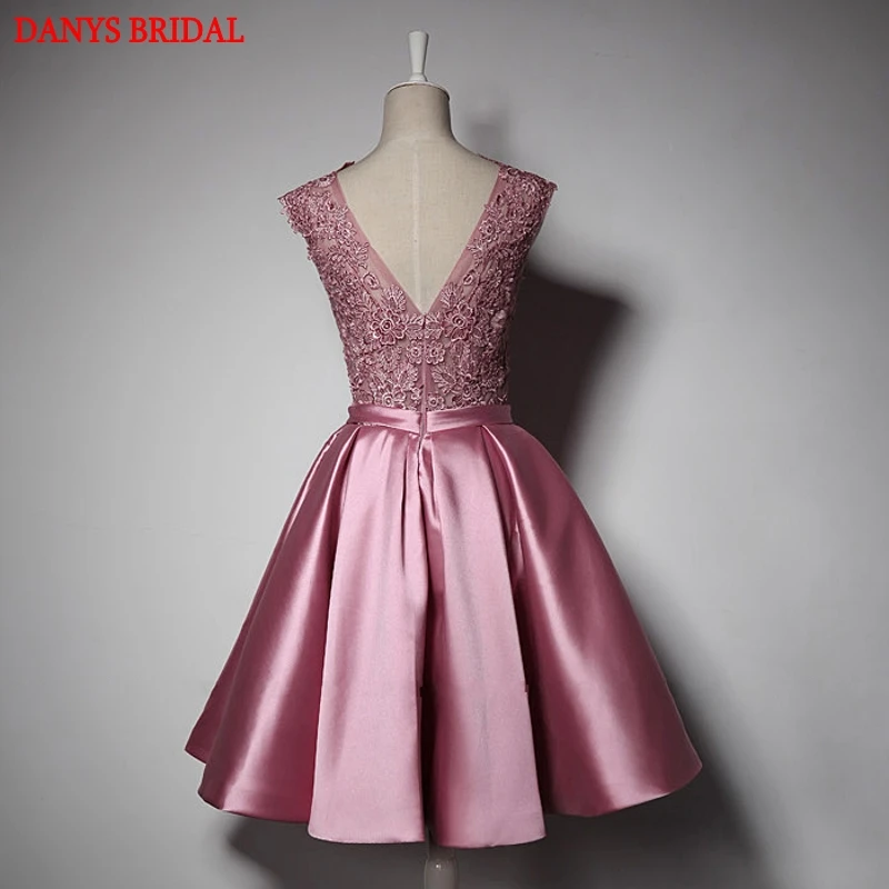 Cocktail dresses Womens Pink Lace Prom Party Jurk Vestidos de Coctel Renda