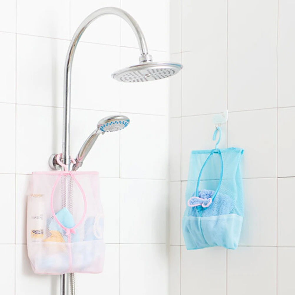 

Hanging Storage Bag Clothespin Mesh Bag Kitchen Bathroom Organizer With Hanging Hook 1PC Bathroom Hanging Bag