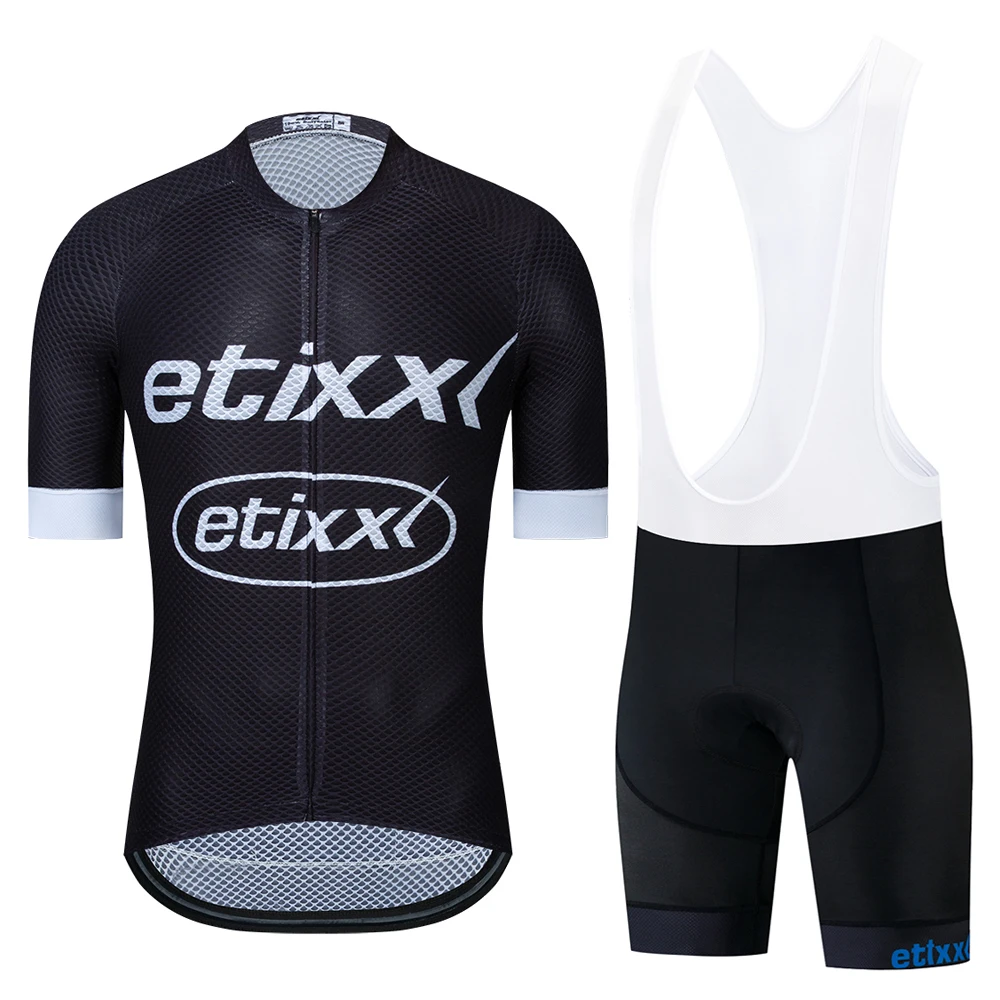 Bib Cycling Set 01 Черный etixxl команда Велоспорт Джерси 5D pad набор велошорт MTB Ropa Ciclismo мужские летние велосипедный майон одежда - Color: Bib Cycling Set 01