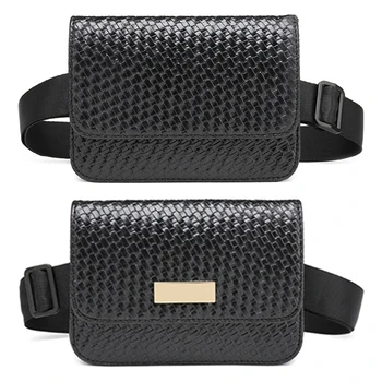 

Fashion Women Waist Bag Fanny Pack Phone Key Cards Belt Casual Purse Wallet Bags Black Leather Waist Belt Bag 2018