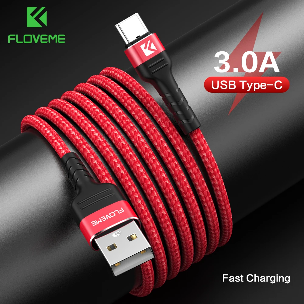 

FLOVEME Usb C Fast Charge For Samsung Usb Type C Cable 3.1 Charging Data Sync Mobile Phone Wire Typec For Huawei P30 Oneplus 6 7