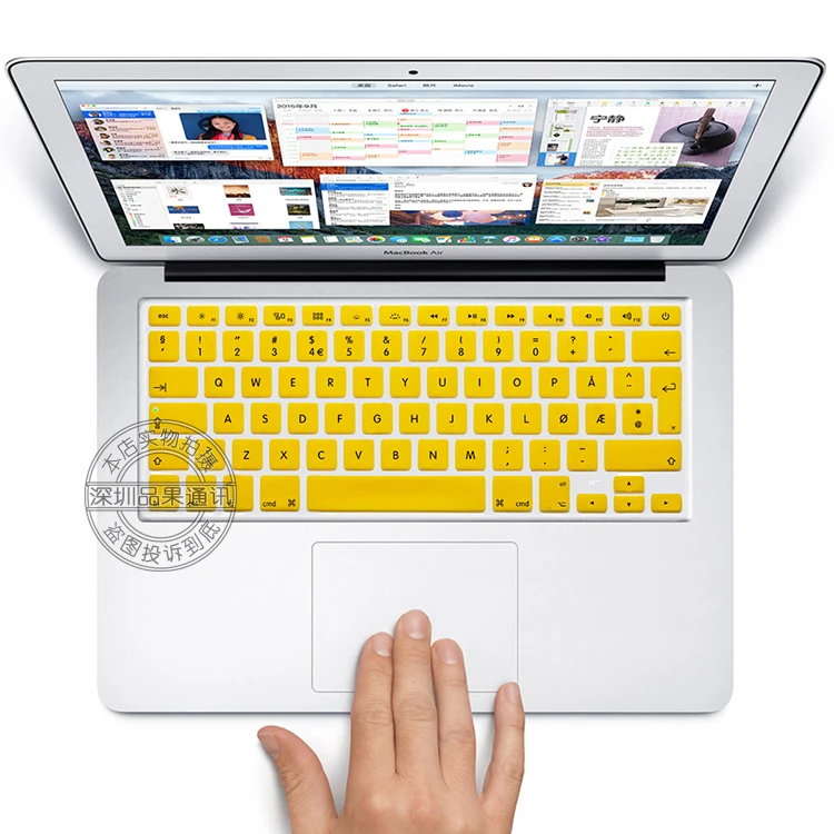 Норвегия/Норвежский Красочные Силиконовый чехол кожи защита наклейка для 1" 15" дюймовый Mac MacBook Air Pro retina/IMAC G6 - Цвет: yellow