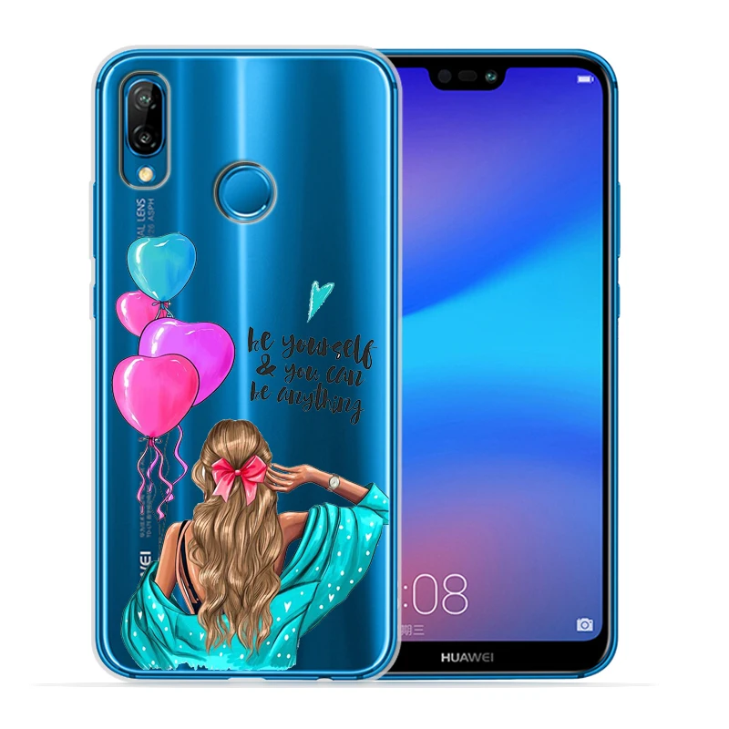 Модный чехол для девочек huawei P30 Lite P20 Pro P30 Lite P8Lite P9Lite P Smart Capa Мягкий силиконовый чехол Etui - Цвет: 08