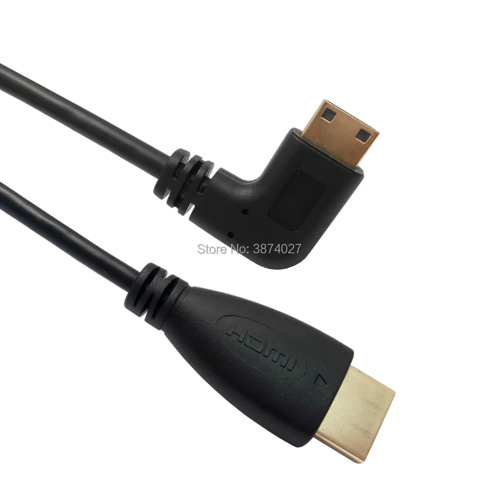 0 5 м 90 градусов угол мини HDMI к папа м/м кабель Разъем V1.4 для DSLR видеокамеры ЖК