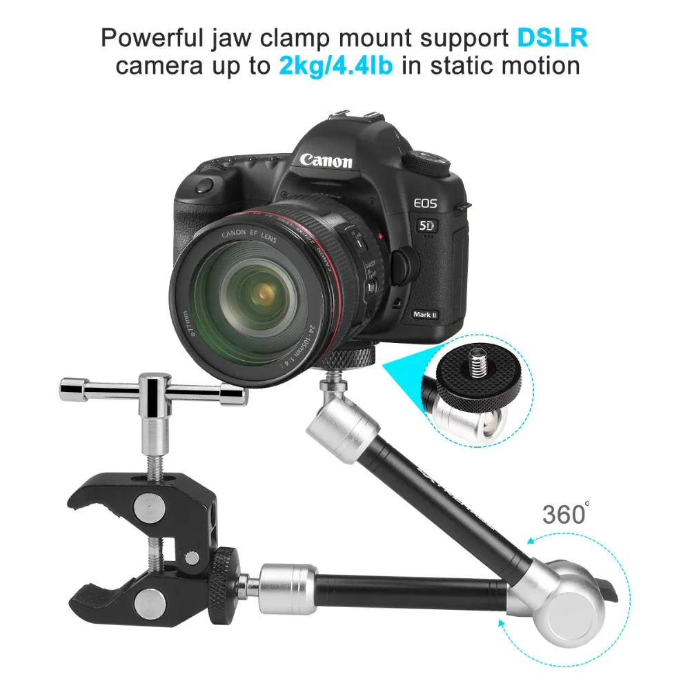 Fantaseal Magic Arm Clamp Mount Holder Articulating Israeli Friction Bracket Kit for iPhone XS MAX XR X 8 7 6 Plus Mobile Phone (5)