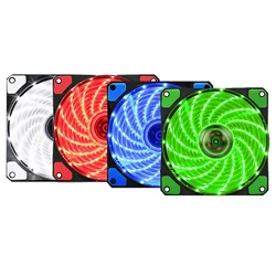 Ventilateur de refroidissement pour PC, 8 modèles, 120mm, 16db, Ultra silencieux, 15 LED ou 33LED, 12CM, 12V, 3P, IDE, 4pin 