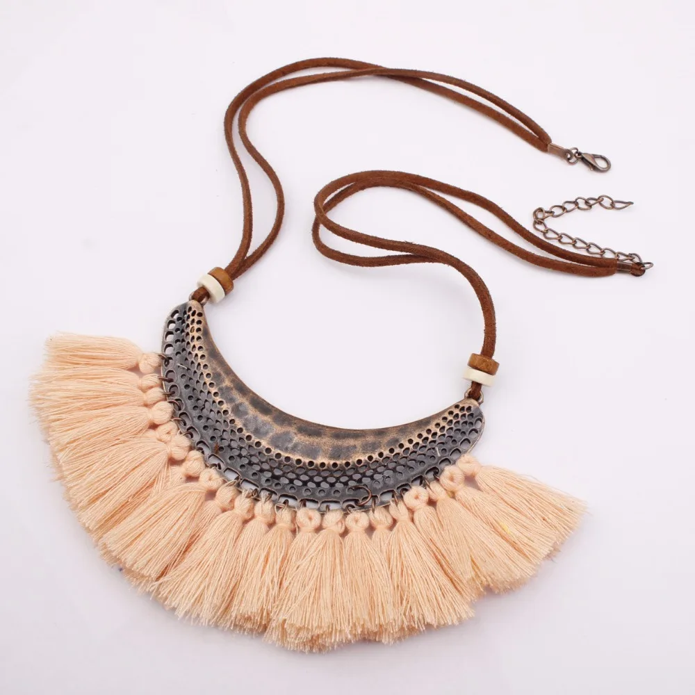 DIEZI богемное винтажное ожерелье-чокер с кисточками для женщин, этническое ожерелье, длинное массивное ожерелье в стиле бохо, панк, модное ювелирное изделие