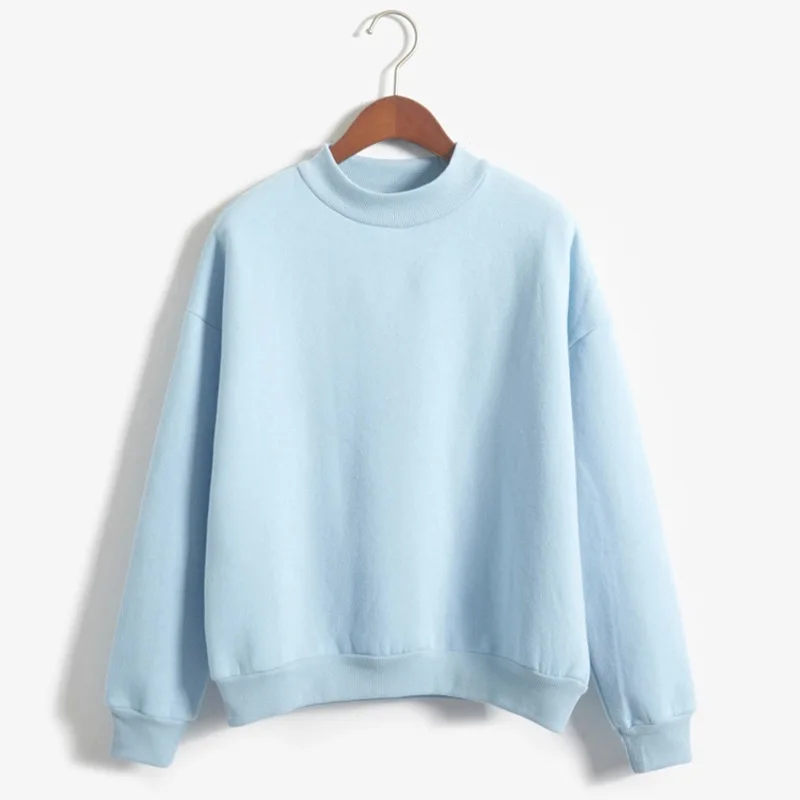 YZ Kpop Sweatshirt Women 2019 Autumn New Solid Color O Neck Plus Size Ladies Casual Sweatshirt