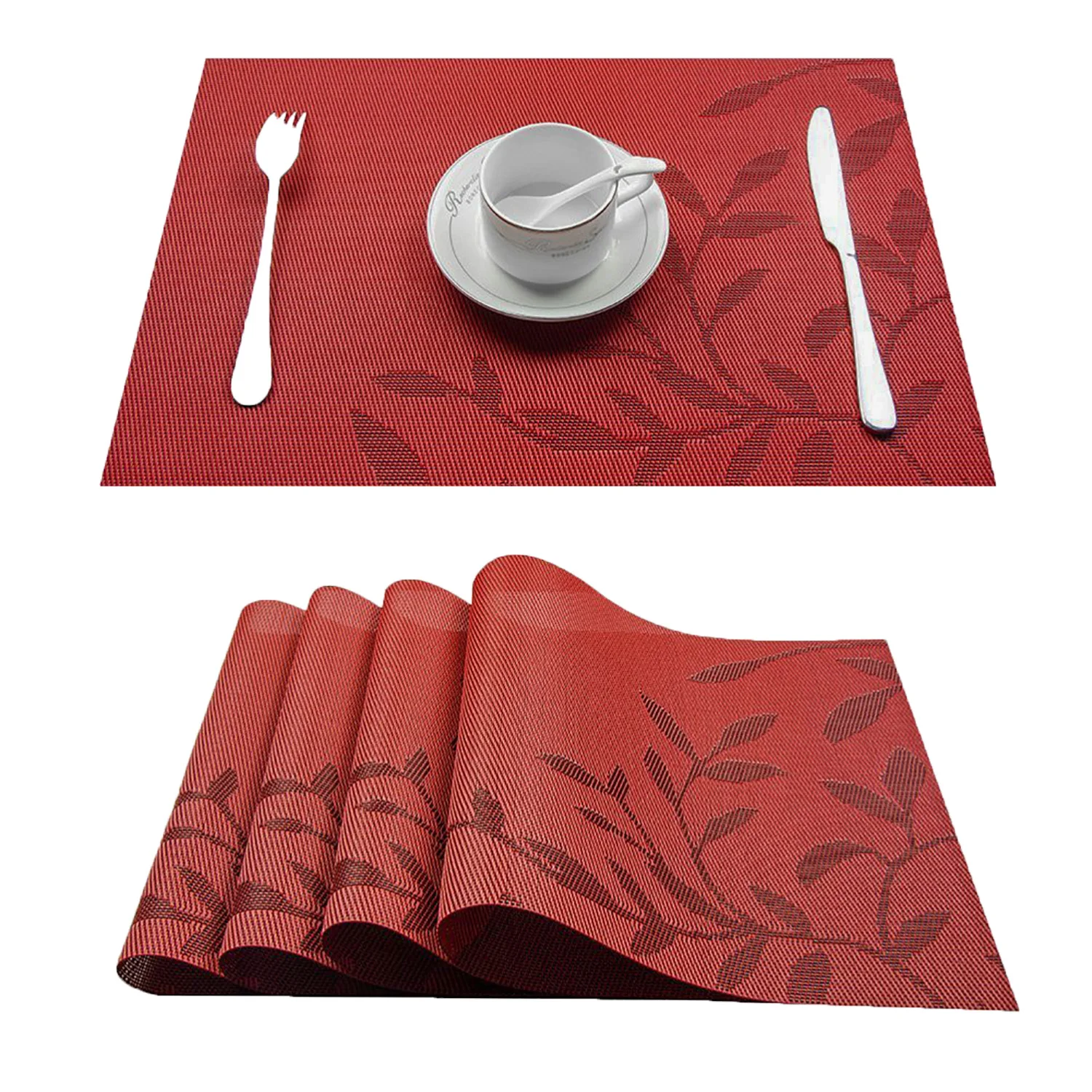 Топ Finel набор из 4 ПВХ с цветочным узором столовые приборы для обеденного стола runner постельное белье коврик для кухни аксессуары чашка винный коврик