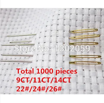 

Factory Sale Wholesale 9CT 11CT 14CT 22# 24# 26# Cross Stitch Needle // Embroidery Needle Total 1000 Pcs/lot