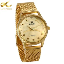 Lancardo Lovers Quartz Watches For Women And Men Gold WristWatches Top Brand Luxury Male Clock Golden Stainless Steel Watch Lancardo Lovers Quartz Watches For Women And Men Gold WristWatches Top Brand Luxury Male Clock Golden Stainless Steel Watch
