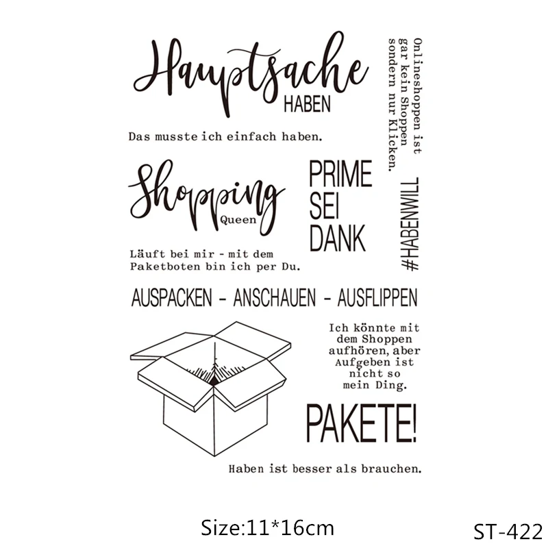 

AZSG Shopping Packing Box Clear Stamps/Seals For DIY Scrapbooking/Card Making/Album Decorative Silicone Stamp Crafts