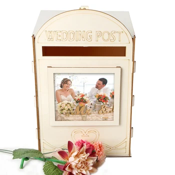 

New Wooden Decoration Romantic Wedding Mr & Mrs Mailbox With A Key