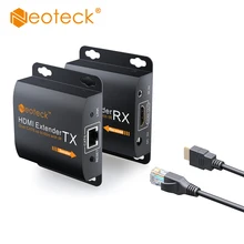 Neoteck 1080P 60m HDMI Extenders HDMI Repeater Over Cat 6 Cat 7 Ethernet Cables With IR Function Rj45 Transmitter TX/RX Extender