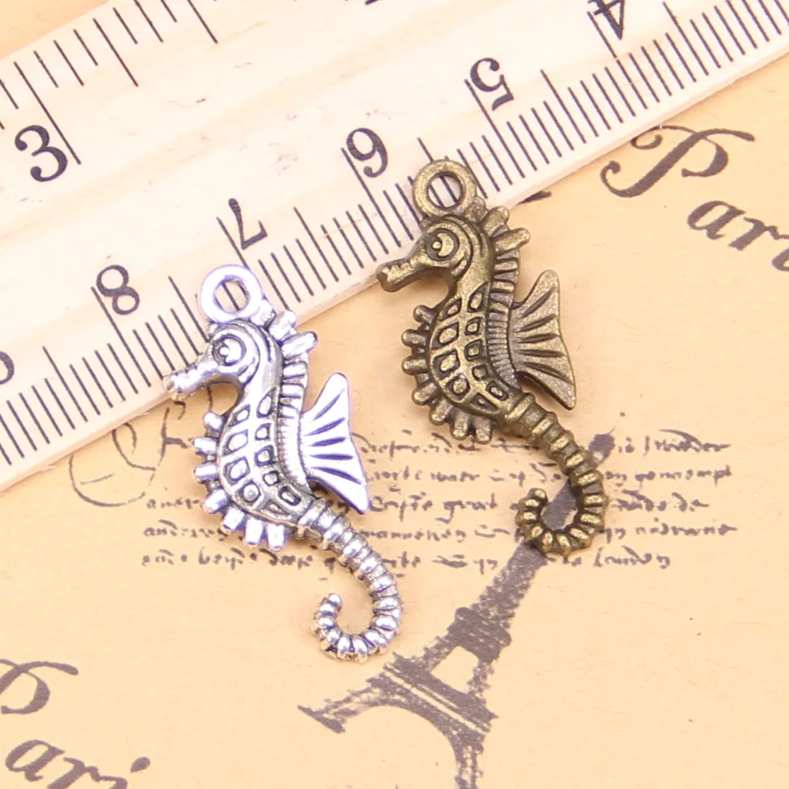 

76pcs Charms For Jewelry Making hippocampus seahorse 29x12mm Antique Silver Plated Pendants DIY Tibetan Silver Bracelet Necklace