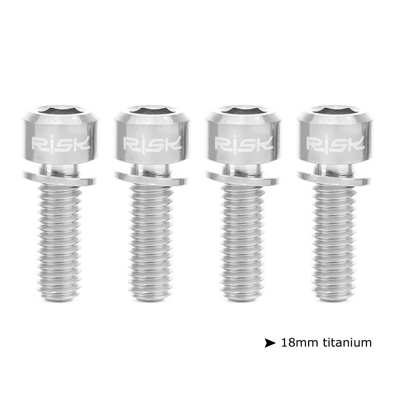 4 шт./лот M6x18/20 мм титановые Ti CT4 Болты Винты для MTB велосипеда кривошипный дисковый тормозной суппорт гарнитура стержень с адаптером шайба - Цвет: M6x18mm Titanium