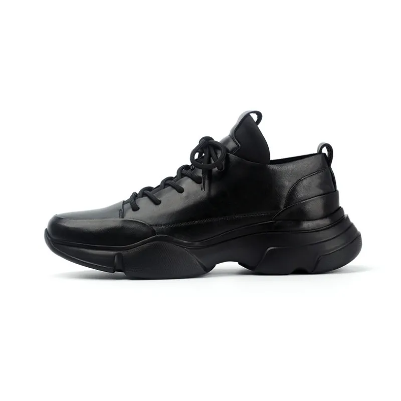 Роскошная брендовая повседневная обувь; мужские кроссовки на шнуровке; удобные черные кроссовки из натуральной кожи, визуально увеличивающие рост на 5,5 см; chaussure homme