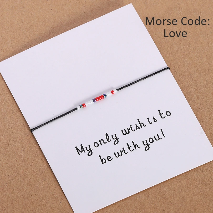 Браслет G.YCX Pulseras Miyuki Morse с надписью Love Wish Card подходящие браслеты для пар подарок