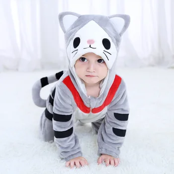 

New born Anime Sleepwear Baby Girls Clothes Kids Cartoon Pajamas Baby Boys Rompers Newborn Nightwear Flannel Jumpsuits Costumes
