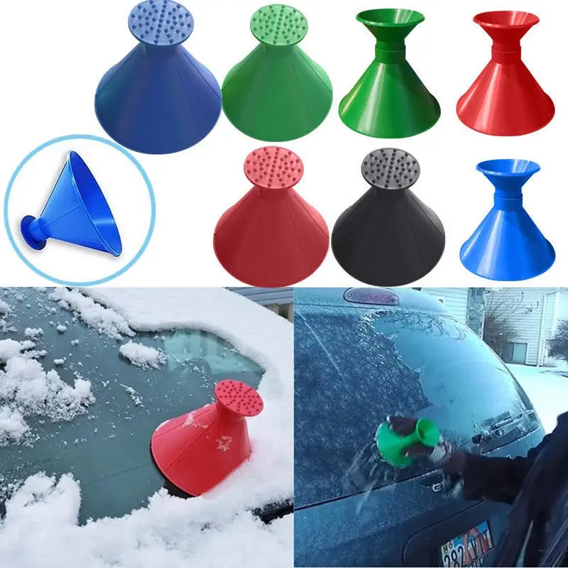 Universal Car Windshield Magic Ice Scraper Tool Cone Shaped Funnel Remover Snow